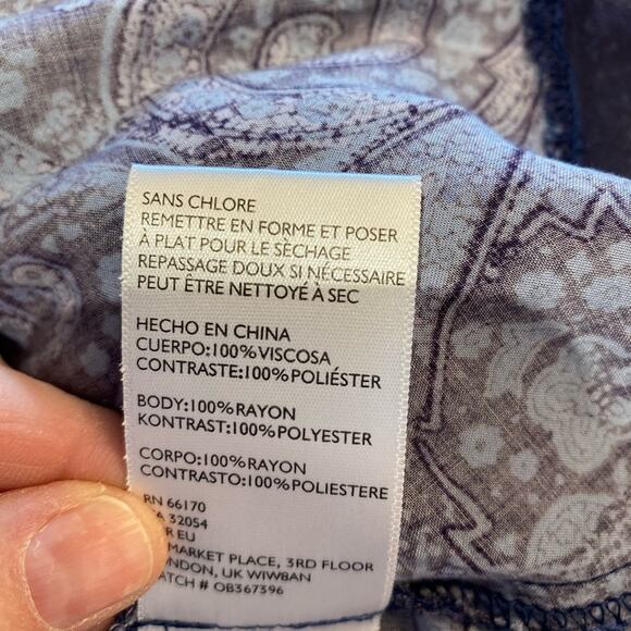 Urban Outfitters Silence + Noise Blue Paisley summer Dress with Flared Skirt - Picture 4 of 6